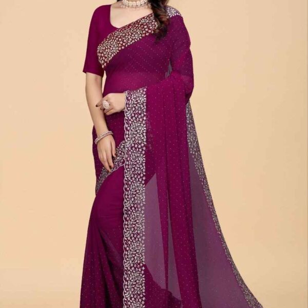 Georgette Embroidered Saree