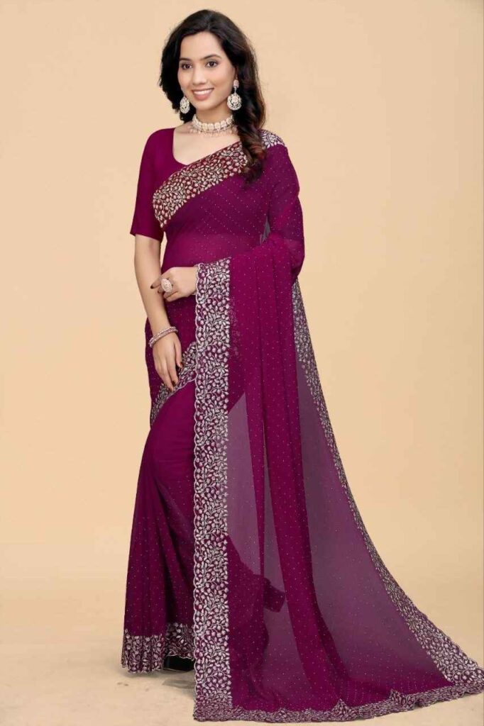 Georgette Embroidered Saree