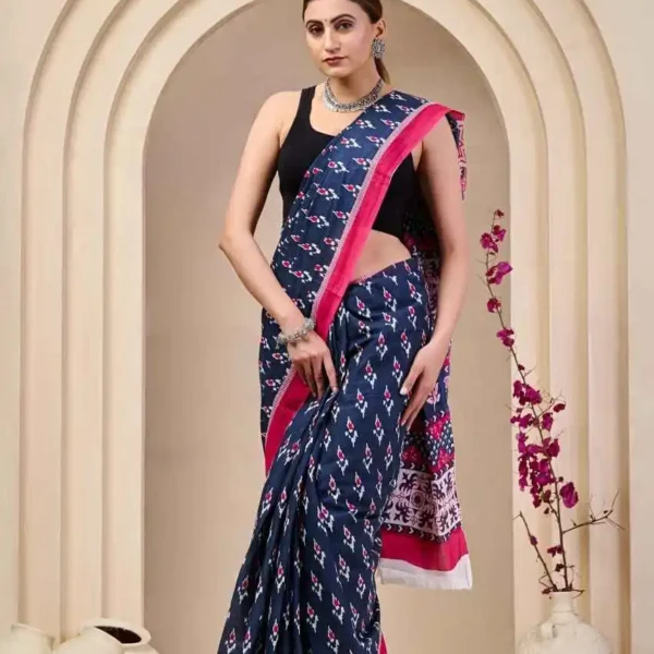 Jaipur Ikkat Print Saree