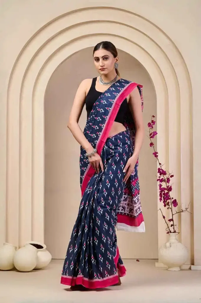 Jaipur Ikkat Print Saree